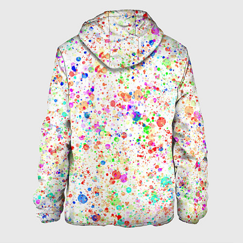 Мужская куртка Белый с разноцветными брызгами / 3D-Белый – фото 2