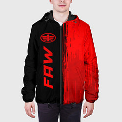Куртка с капюшоном мужская FAW - red gradient по-вертикали, цвет: 3D-черный — фото 2