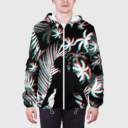 Куртка с капюшоном мужская Pubg тропики глитч, цвет: 3D-белый — фото 2