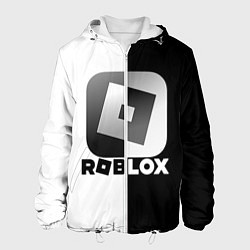 Куртка с капюшоном мужская Роблокс логотип, цвет: 3D-белый