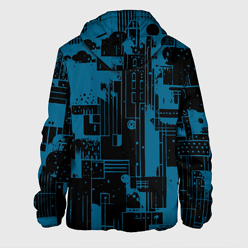 Мужская куртка Чёрно-синий абстракция геомтеричный / 3D-Черный – фото 2