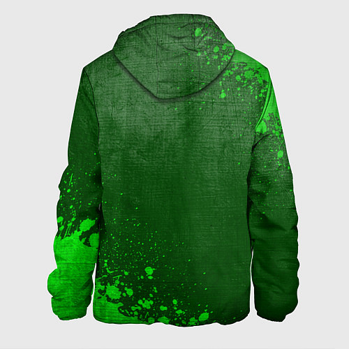 Мужская куртка Watch Dogs - green gradient вертикально / 3D-Черный – фото 2