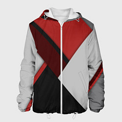 Куртка с капюшоном мужская Color black red grey, цвет: 3D-белый