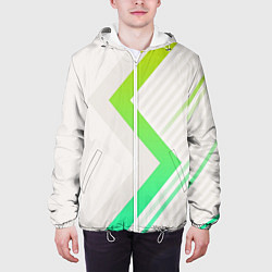 Куртка с капюшоном мужская Color white line green, цвет: 3D-белый — фото 2