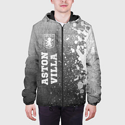 Куртка с капюшоном мужская Aston Villa - grey gradient по-вертикали, цвет: 3D-черный — фото 2