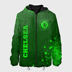 Куртка с капюшоном мужская Chelsea - green gradient вертикально, цвет: 3D-черный