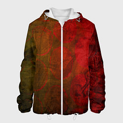 Мужская куртка Абстракция - green circles in red