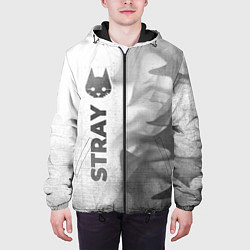 Куртка с капюшоном мужская Stray - white gradient по-вертикали, цвет: 3D-черный — фото 2