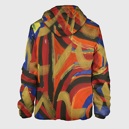 Мужская куртка Zigzags on orange / 3D-Черный – фото 2