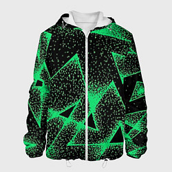 Куртка с капюшоном мужская A light green triangle with dots, цвет: 3D-белый