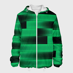 Куртка с капюшоном мужская Color green square, цвет: 3D-белый