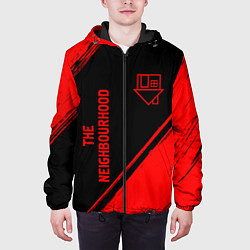 Куртка с капюшоном мужская The Neighbourhood - red gradient вертикально, цвет: 3D-черный — фото 2
