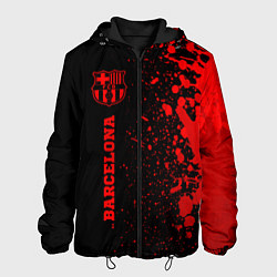 Куртка с капюшоном мужская Barcelona - red gradient по-вертикали, цвет: 3D-черный