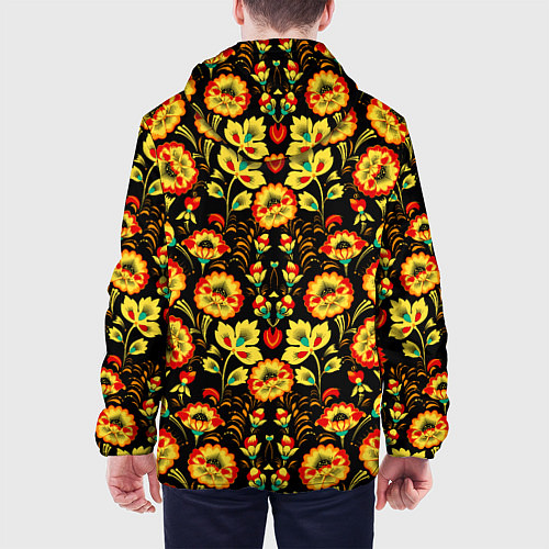 Мужская куртка Русская узорная роспись / 3D-Черный – фото 4
