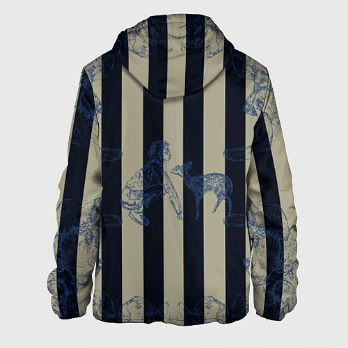 Мужская куртка Чёрные полосы / 3D-Белый – фото 2