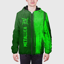 Куртка с капюшоном мужская Metallica - green gradient по-вертикали, цвет: 3D-черный — фото 2