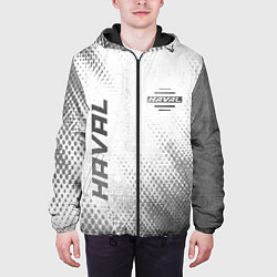 Куртка с капюшоном мужская Haval - white gradient вертикально, цвет: 3D-черный — фото 2