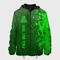 Куртка с капюшоном мужская Fall Out Boy - green gradient по-вертикали, цвет: 3D-черный