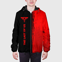 Куртка с капюшоном мужская The Last Of Us - red gradient по-вертикали, цвет: 3D-черный — фото 2