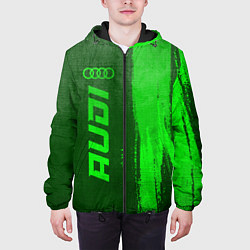 Куртка с капюшоном мужская Audi - green gradient по-вертикали, цвет: 3D-черный — фото 2
