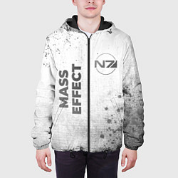 Куртка с капюшоном мужская Mass Effect - white gradient вертикально, цвет: 3D-черный — фото 2