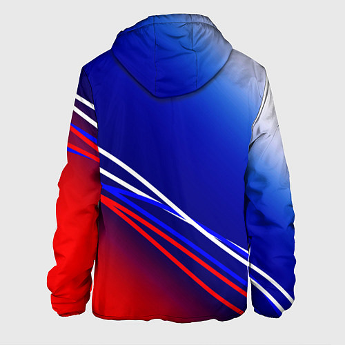 Мужская куртка Герб России и градиент бело-сине-красный / 3D-Белый – фото 2
