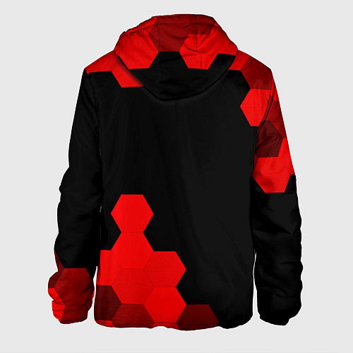 Мужская куртка Among Us - red gradient вертикально / 3D-Черный – фото 2