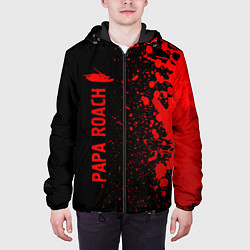 Куртка с капюшоном мужская Papa Roach - red gradient по-вертикали, цвет: 3D-черный — фото 2