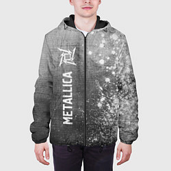 Куртка с капюшоном мужская Metallica - grey gradient по-вертикали, цвет: 3D-черный — фото 2
