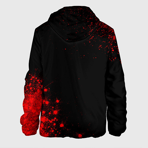Мужская куртка Asking Alexandria - red gradient вертикально / 3D-Черный – фото 2