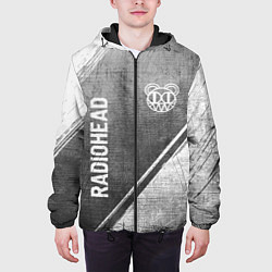 Куртка с капюшоном мужская Radiohead - grey gradient вертикально, цвет: 3D-черный — фото 2