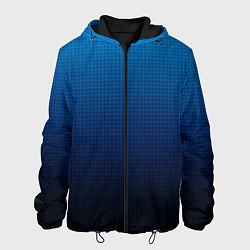 Куртка с капюшоном мужская Из голубого в чёрный градиент с точками, цвет: 3D-черный