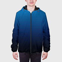Куртка с капюшоном мужская Из голубого в чёрный градиент с точками, цвет: 3D-черный — фото 2