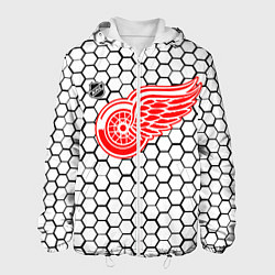 Куртка с капюшоном мужская Детройт Ред Уингз - белые соты, цвет: 3D-белый