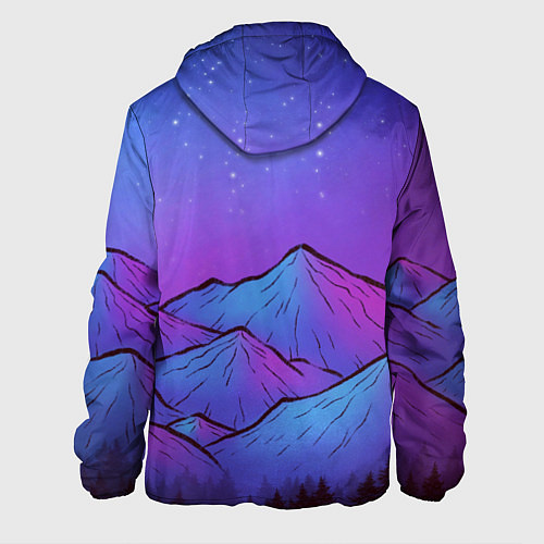 Мужская куртка Горы под звездным небом / 3D-Белый – фото 2