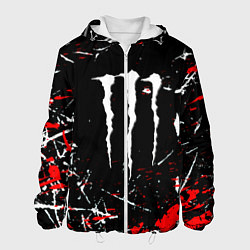Куртка с капюшоном мужская Monster energy штрихи, цвет: 3D-белый