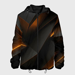 Куртка с капюшоном мужская Черная текстура с углами, цвет: 3D-черный