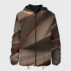Куртка с капюшоном мужская Кофейная объемная текстура, цвет: 3D-черный