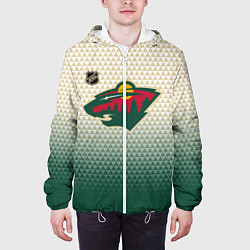 Куртка с капюшоном мужская Миннесота Уайлд - геометрический градиент, цвет: 3D-белый — фото 2
