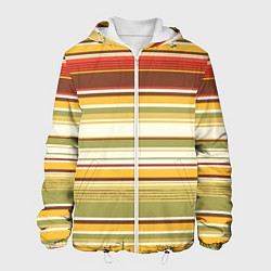 Куртка с капюшоном мужская Горизонтальные полосы, цвет: 3D-белый