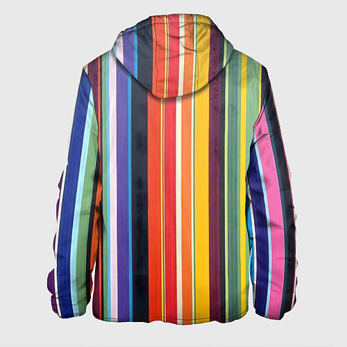 Мужская куртка Разноцветная полоска / 3D-Белый – фото 2