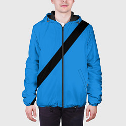 Куртка с капюшоном мужская Пристегнутый ремень безопасности, синий, цвет: 3D-черный — фото 2