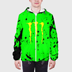 Куртка с капюшоном мужская Monster energy кислотные брызги, цвет: 3D-белый — фото 2