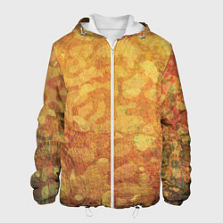 Куртка с капюшоном мужская Абстракция - orange camouflage, цвет: 3D-белый