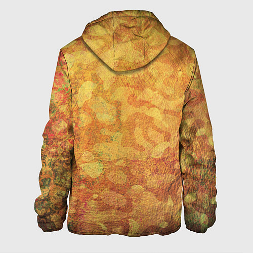 Мужская куртка Абстракция - orange camouflage / 3D-Белый – фото 2