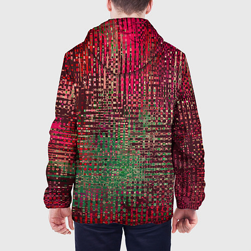 Мужская куртка Текстурный тёмный красно-зелёный / 3D-Черный – фото 4