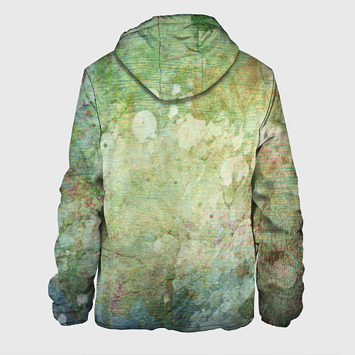 Мужская куртка Абстракция - faded spots on a green background / 3D-Белый – фото 2