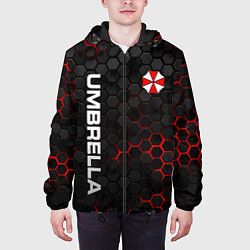 Куртка с капюшоном мужская Амбрелла - плиты с подсветкой, цвет: 3D-черный — фото 2