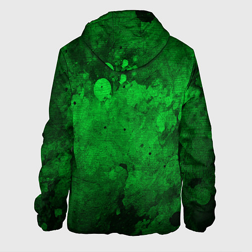Мужская куртка Абстракция - green acid stains / 3D-Белый – фото 2