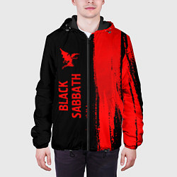 Куртка с капюшоном мужская Black Sabbath - red gradient по-вертикали, цвет: 3D-черный — фото 2
